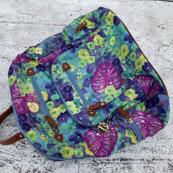 Mimosa Women Backpack Multi color Floral Print Mini Bag Read descr - Picture 1 of 12